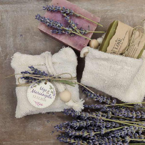 Bomboniera Sapone Artigianale con soap bag NATURAL SOAP 04 LAVANDA LOVERS